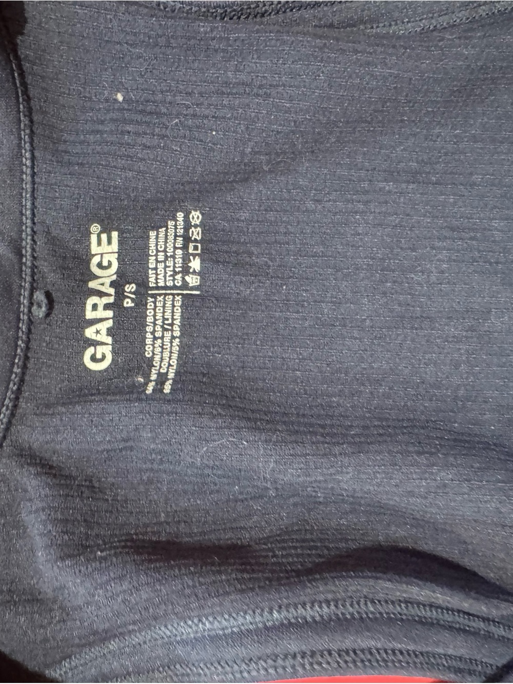 Garage Black Ribbed Crew Tank